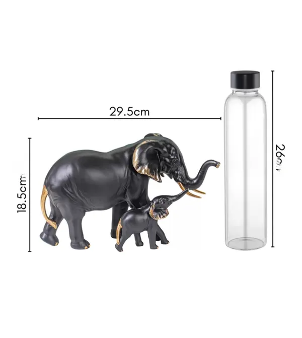 Resin_Mother_Elephant_with_Baby_Figurine_Showpiece_?_Antique_Gold_Polyresin_Sculpture_for_Home_Decoration