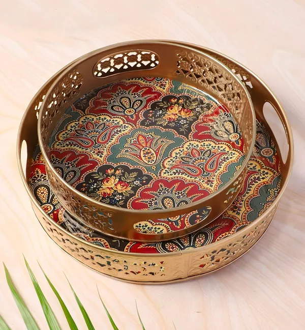 Traditional_Pichwai_Tray_Round_Platter_for_MultiUse_in_Wedding,_Diwali,_&_Home_Decor|_Traditional_Round_Platter_for_Tea,_Coffee,_Fruits,_&_Snacks