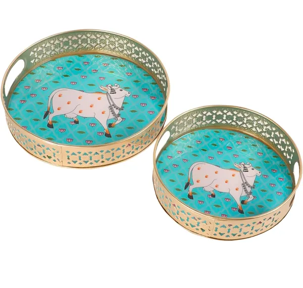 Traditional_Pichwai_Tray_Round_Platter_for_MultiUse_in_Wedding,_Diwali,_&_Home_Decor|_Traditional_Round_Platter_for_Tea,_Coffee,_Fruits,_&_Snacks
