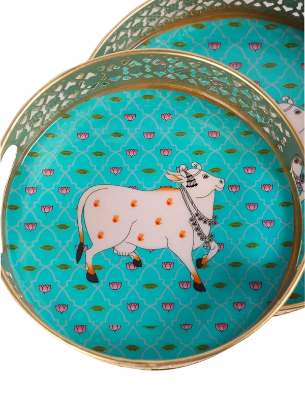 Traditional_Pichwai_Tray_Round_Platter_for_MultiUse_in_Wedding,_Diwali,_&_Home_Decor|_Traditional_Round_Platter_for_Tea,_Coffee,_Fruits,_&_Snacks