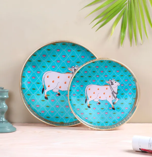 Traditional_Pichwai_Tray_Round_Platter_for_MultiUse_in_Wedding,_Diwali,_&_Home_Decor|_Traditional_Round_Platter_for_Tea,_Coffee,_Fruits,_&_Snacks