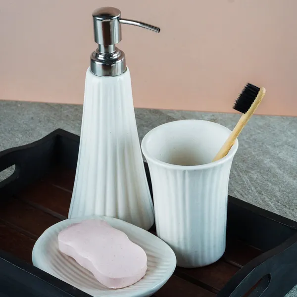 _White_Ceramic_Bath_Set_of_3,_with_Liquid_handwash,Soap_Dispenser,Toothbrush_Holder