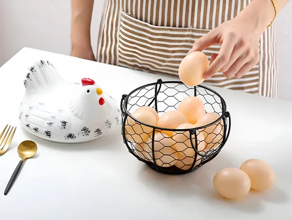 White_Ceramic_Hen-Shaped_Egg_Basket_with_Wire_Mesh_&_Farmhouse_Chicken_Lid