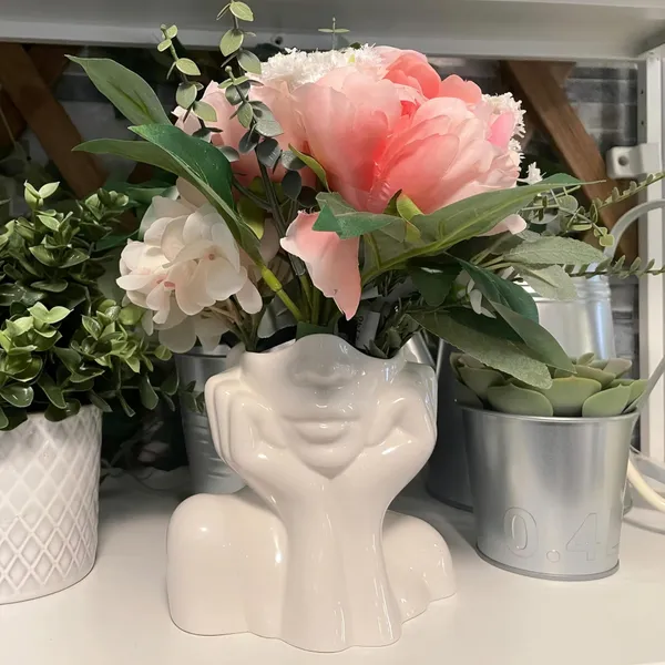 White_Ceramic_Face_Vase_for_Greens,_Face_Vase,_Hand_Shaped_Vase,_Small_Stylish_Vase_for_Home