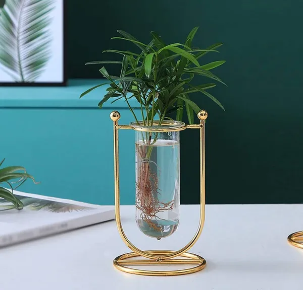 Set_Of_2_Gold_Desktop_Glass_Planter_Hydroponics_Vase