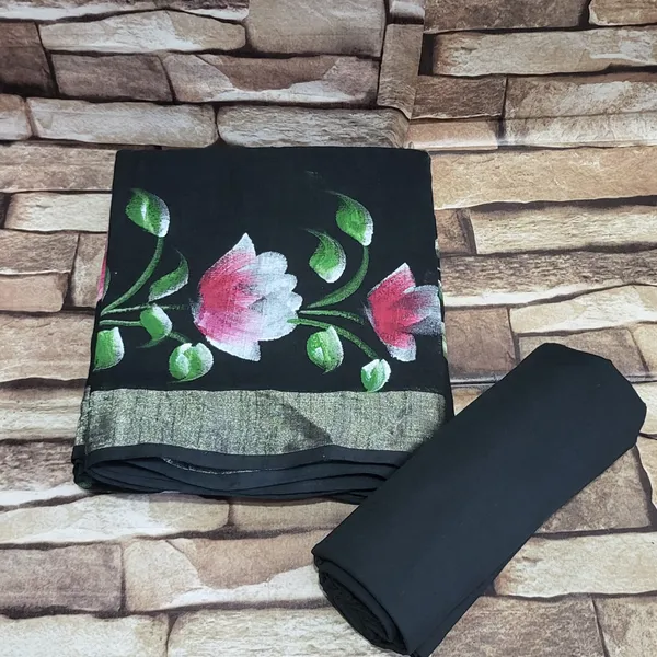 Black_Colour_Linen_Cotton_Suit_Set_With_Linen_Cotton_Duptta