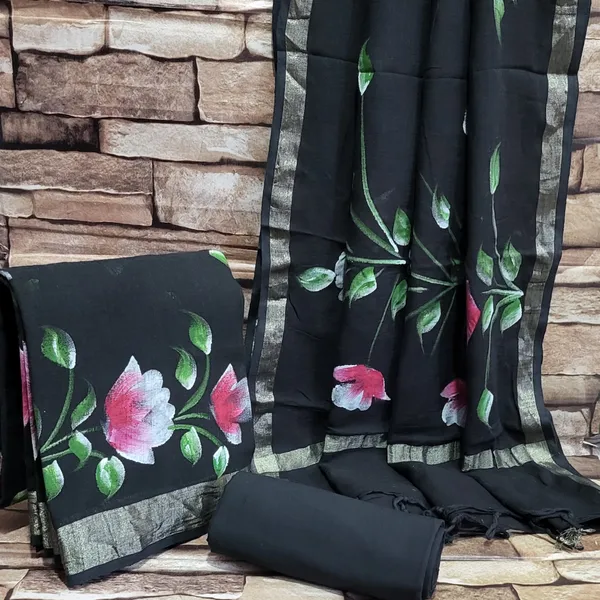 Black_Colour_Linen_Cotton_Suit_Set_With_Linen_Cotton_Duptta