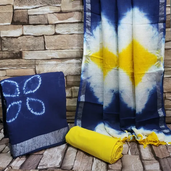 Blue_Linen_Cotton_Suit_Set_In_Shibori_Print_