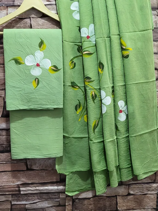 Cotton_Suit_Set_With_Cotton_Duptta_In_Hand_Brush_Pant