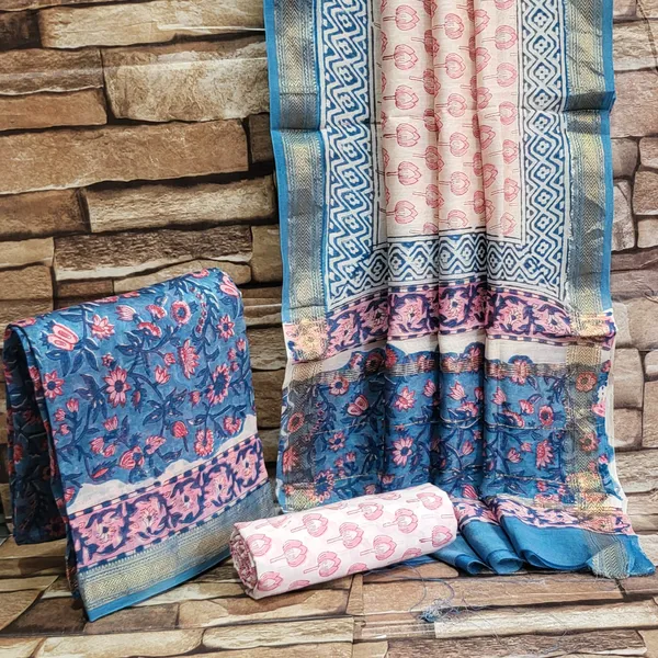 FLOWER_RAPID_PRINT_MAHESHWARI_SILK_SUIT_SET_FOR_WOMEN'S