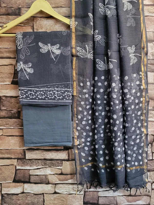 GREY_BUTTERFLY_PRINT_KOTA_DORIA_SUIT_SET_FOR_WOMEN'S