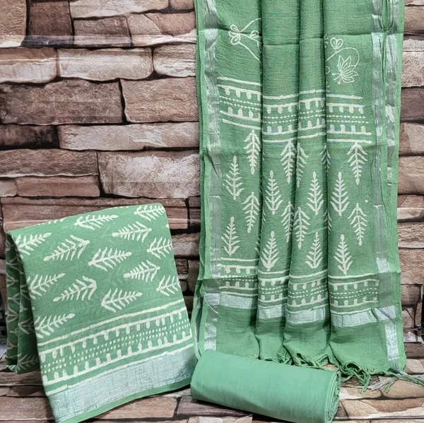 Green_Linen_Cotton_Suit_Set_With_LInen_Cotton_Duptta