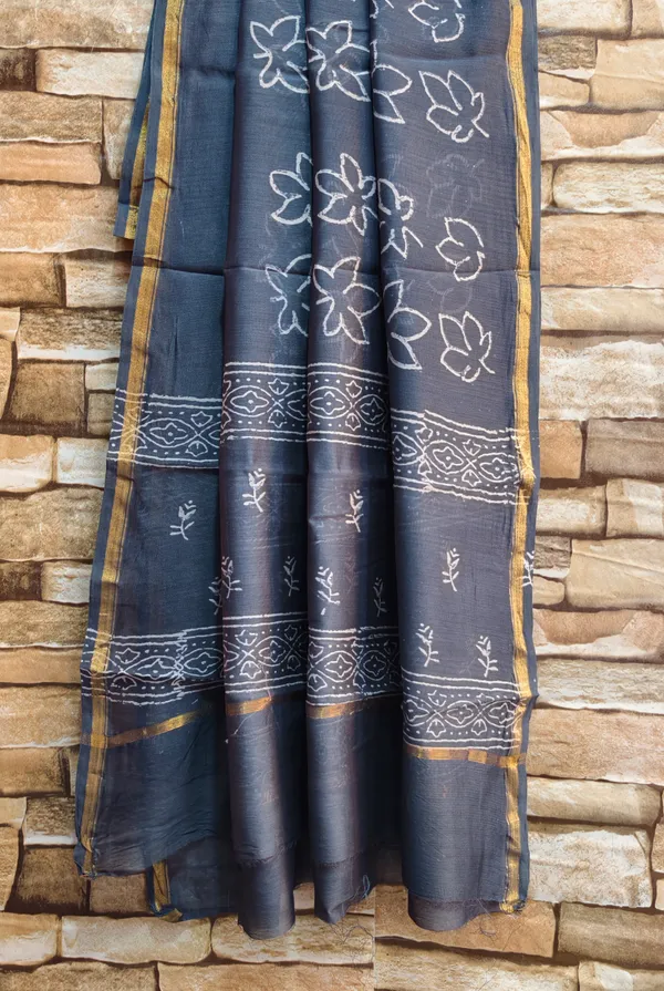 Grey_Colour_Premium_Chanderi_Silk_Unstitched_Suit_Set_in_Traditional_Block_Print