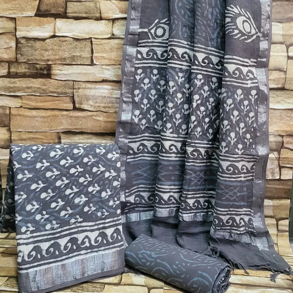 Hand_Block_Dabu_Print_Linen_Cotton_Suit_Set_with_Cotton_Bottom_–_Unstitched