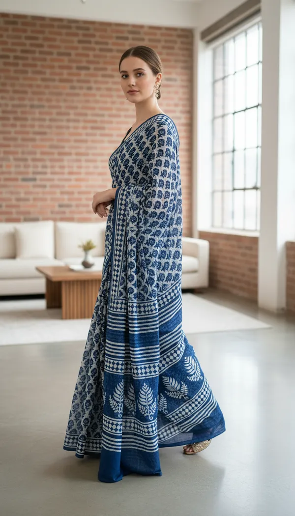 Indigo_Hand_Block_Print_Cotton_Saree_|_Natural_Dye_Indian_Saree