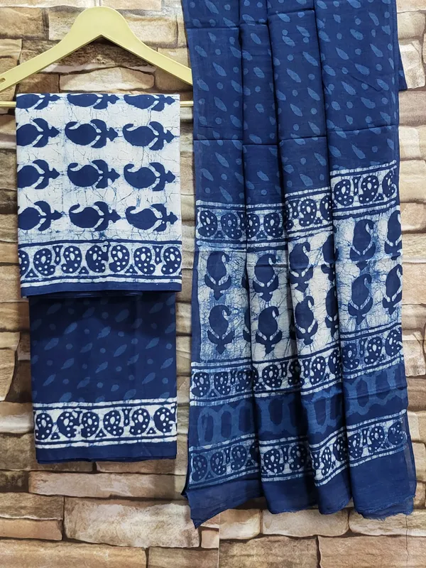 Indigo_Print_Cotton_Suit_Set_With_Cotton_Duptta_