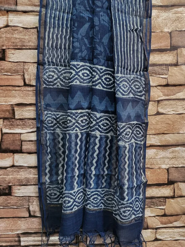 Indigo_Print_Kota_Doria_Suit_Set_For_Women's