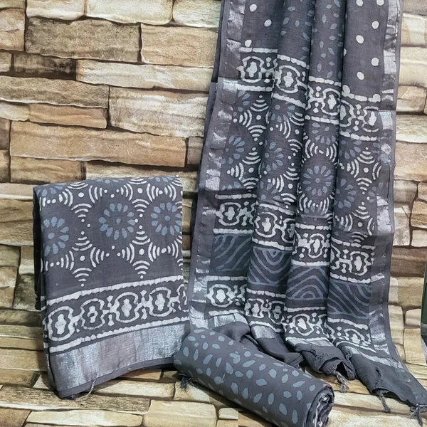 Linen_Cotton_Suit_Set_in_Dabu_Print_with_Cotton_Bottom_(2.5_Mtr_Unstitched)