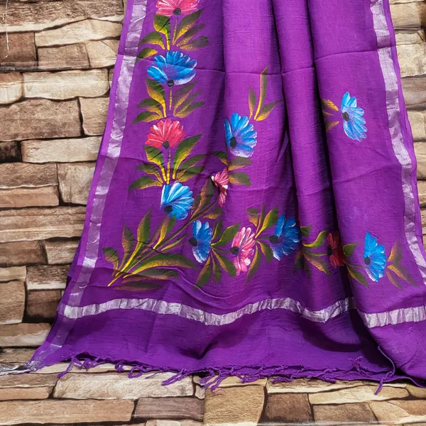 Purple_Hand_Painted_Linen_Cotton_Suit_Set_For_Women's