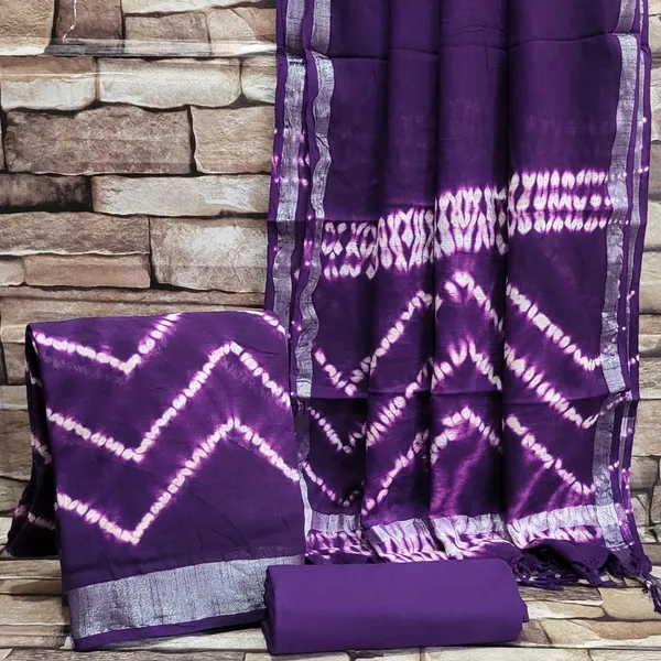 Purple_Shibori_Linen_Cotton_Suit_Set_With_LInen_Cotton_Duptta