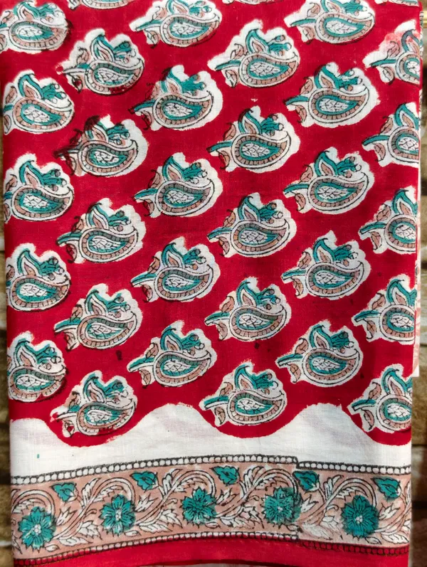 Red_Block_Print_Suit_For_Women's