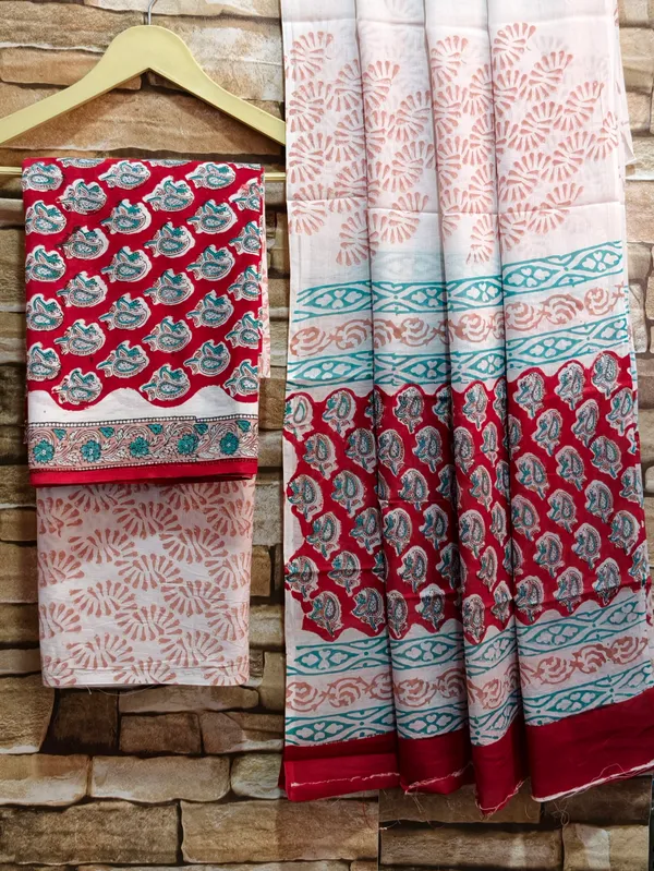 Red_Block_Print_Suit_For_Women's
