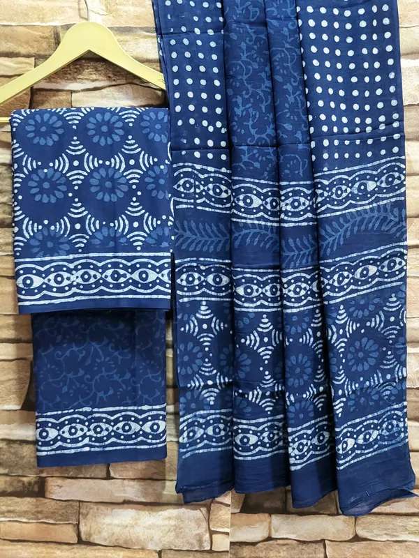 Traditional_Indigo_Dabu_Print_Cotton_Suit_with_Cotton_Dupatta_|_Hand_Block_Unstitched_Suit_Set