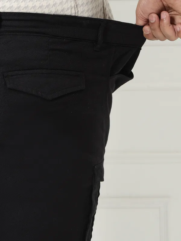 Jet_Black_Auto-Flex_Casual_Stretchable_Cargos_for_Men