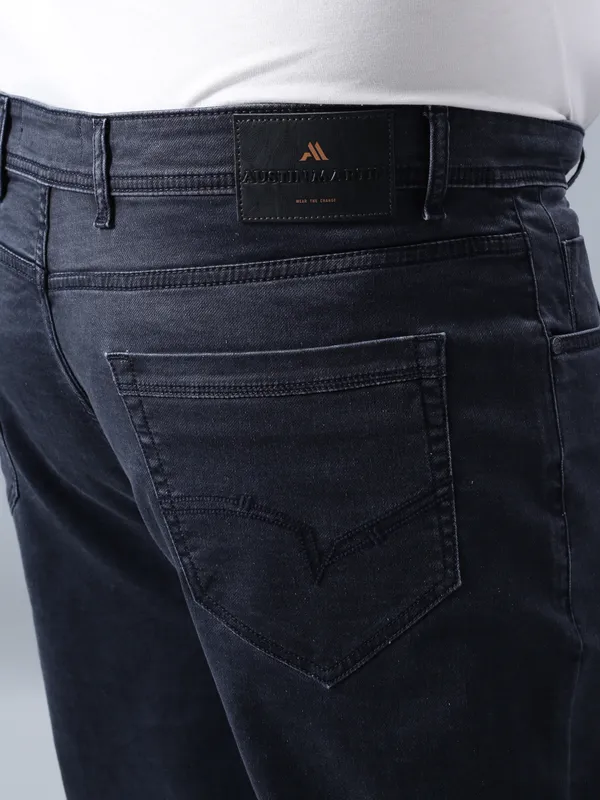 Plus_Size_Navy_Blue_Casual_Stretchable_Denim_Jeans_For_Men