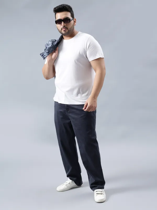 Plus_Size_Navy_Blue_Casual_Stretchable_Denim_Jeans_For_Men