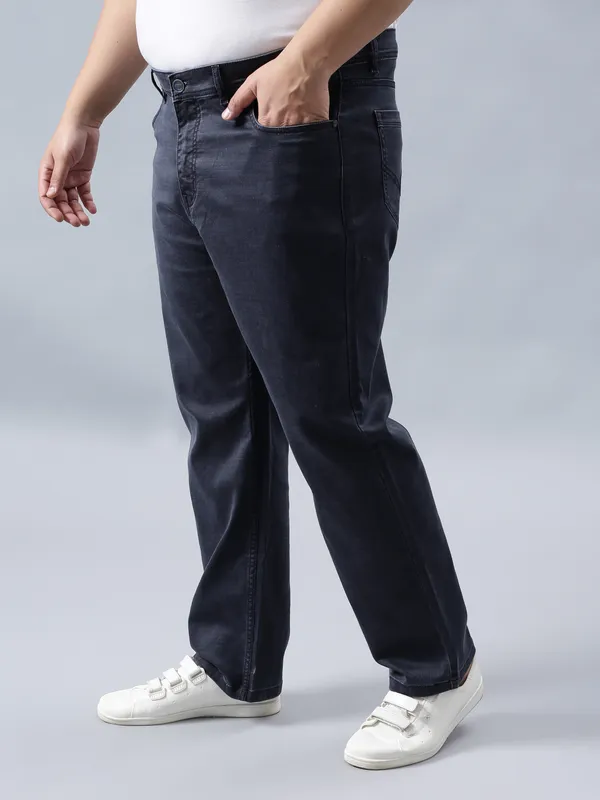 Plus_Size_Navy_Blue_Casual_Stretchable_Denim_Jeans_For_Men