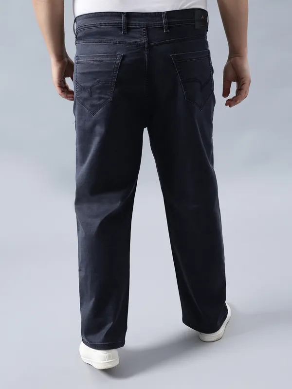 Plus_Size_Navy_Blue_Casual_Stretchable_Denim_Jeans_For_Men