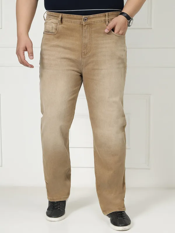 Khaki_Brown_Stretchable_Denim_Jeans_for_Men