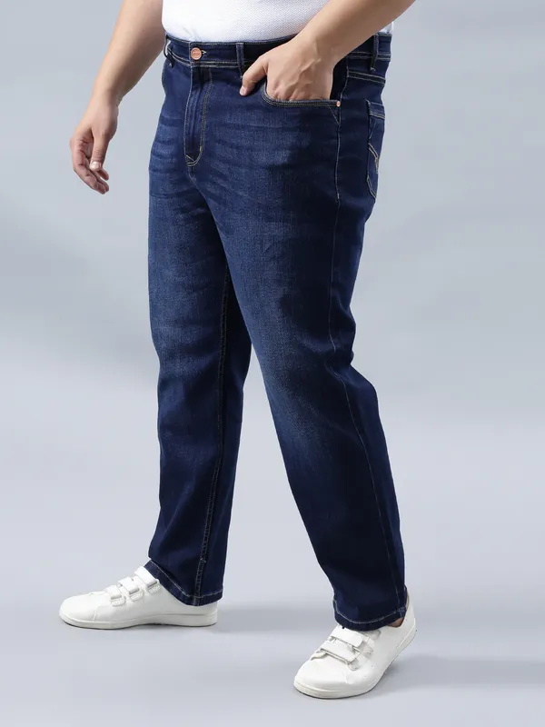 Plus_Size_Deep_Blue_Casual_Stretchable_Denim_Jeans_For_Men