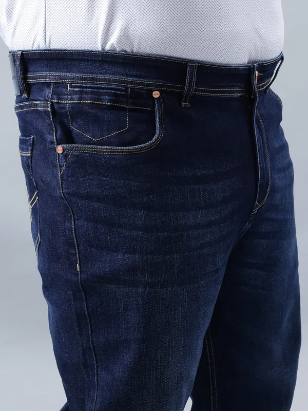 Plus_Size_Deep_Blue_Casual_Stretchable_Denim_Jeans_For_Men