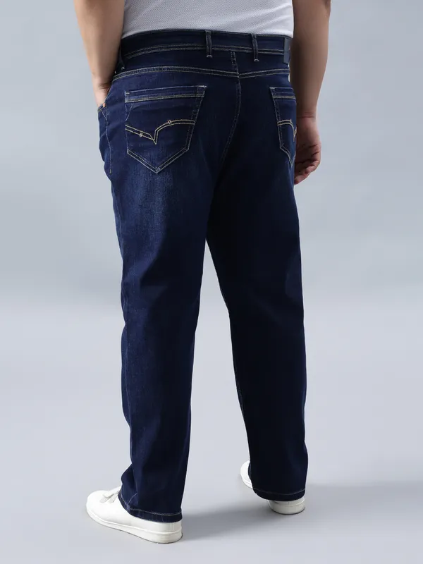 Plus_Size_Deep_Blue_Casual_Stretchable_Denim_Jeans_For_Men