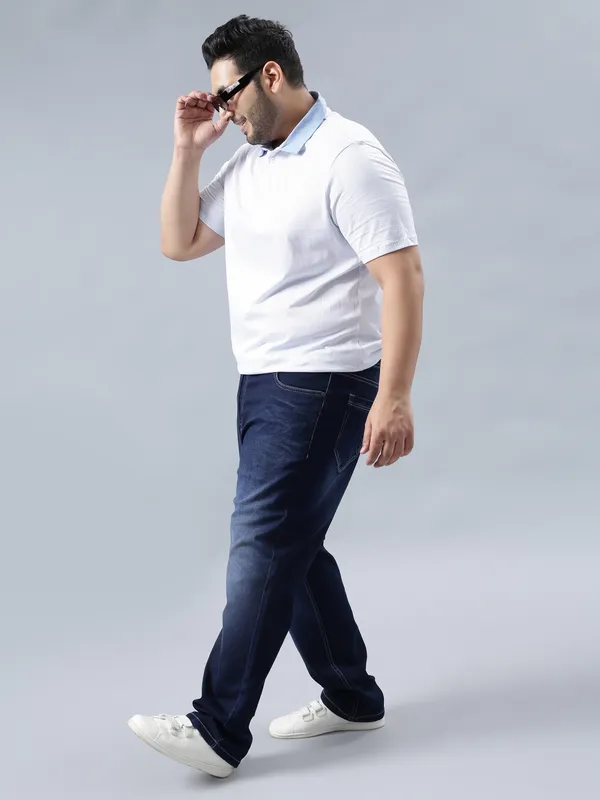 Plus_Size_Deep_Blue_Casual_Stretchable_Denim_Jeans_For_Men