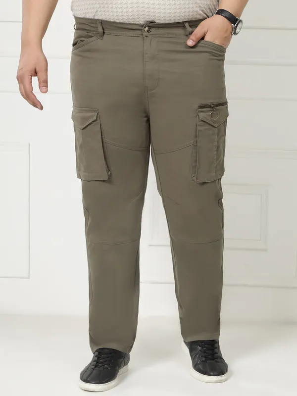 Sage_Green_Auto-Flex_Casual_Stretchable_Cargos_for_Men