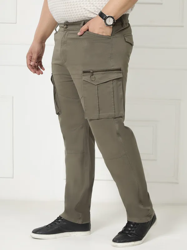 Sage_Green_Auto-Flex_Casual_Stretchable_Cargos_for_Men