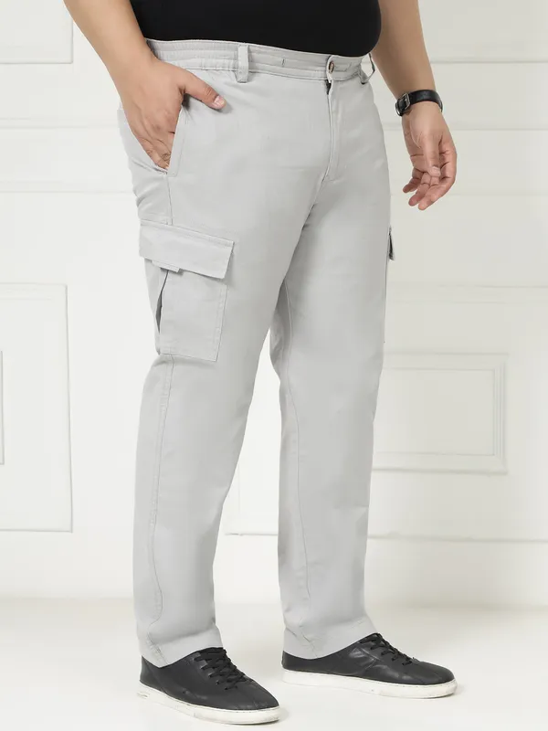Ash_Grey_Stretchable_Cargos_for_Men_with_Elasticated_Waistband