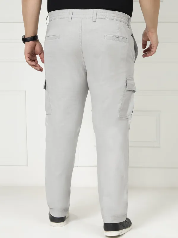 Ash_Grey_Stretchable_Cargos_for_Men_with_Elasticated_Waistband