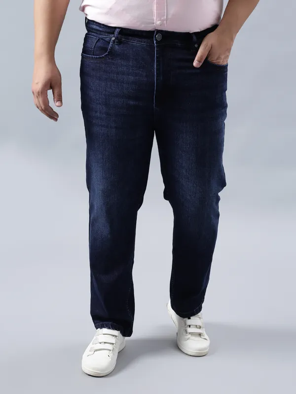Plus_Size_Deep_Twilight_Blue_Casual_Stretchable_Denim_Jeans_For_Men