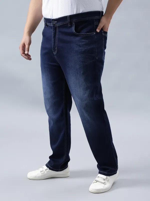 Plus_Size_Whispering_Blue_Casual_Stretchable_Denim_Jeans_For_Men