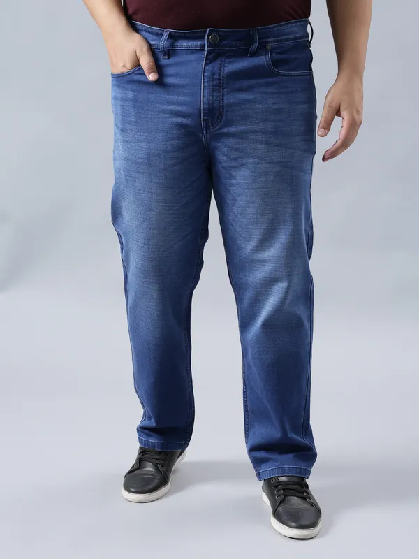 Plus_Size_Mist_Blue_Casual_Stretchable_Denim_Jeans_For_Men