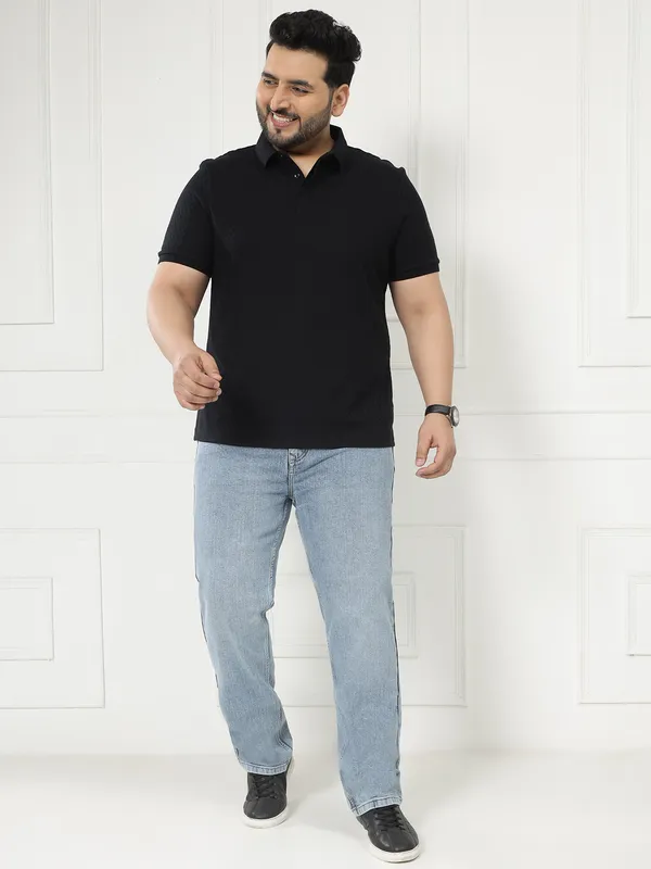 Plus_Size_Electric_Blue_Casual_Stretchable_Denim_Jeans_For_Men