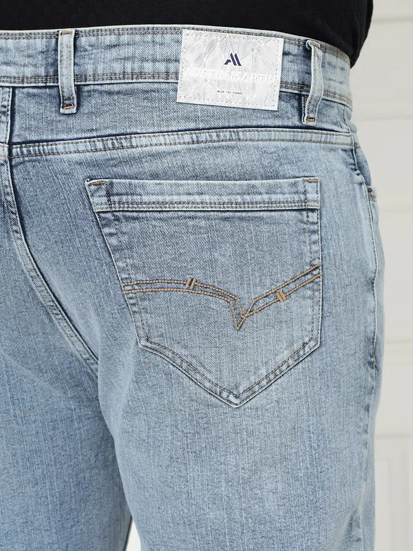 Plus_Size_Electric_Blue_Casual_Stretchable_Denim_Jeans_For_Men