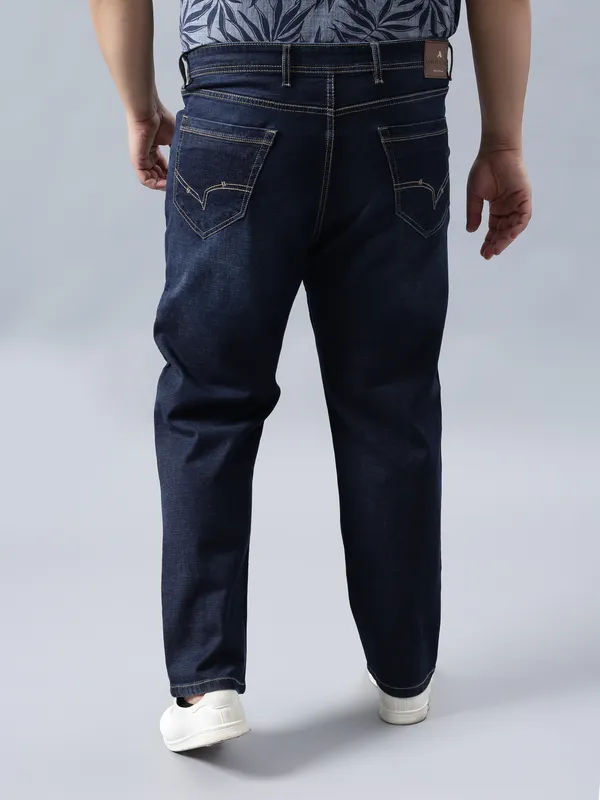 Plus_Size_Deep_Ocean_Blue_Casual_Stretchable_Denim_Jeans_For_Men