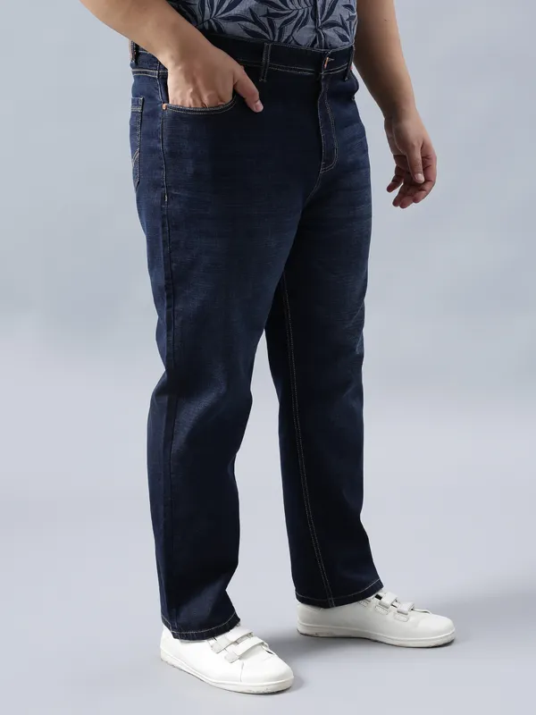 Plus_Size_Deep_Ocean_Blue_Casual_Stretchable_Denim_Jeans_For_Men