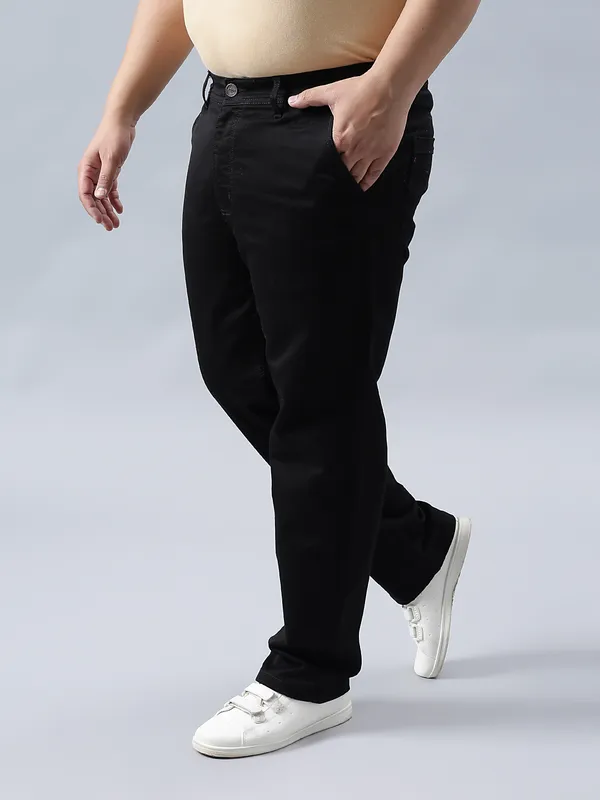 Plus_Size_Black_Casual_Stretchable_Denim_Jeans_For_Men