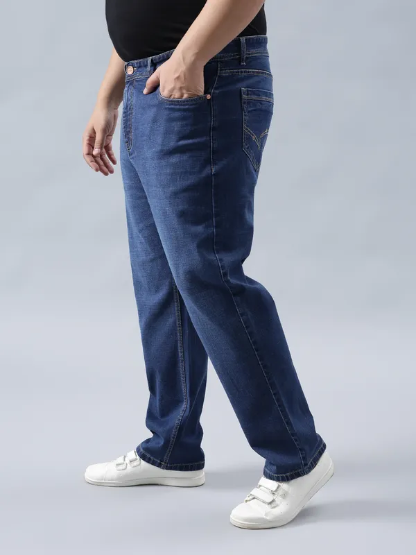 Plus_Size_Whispering_Blue_Casual_Stretchable_Denim_Jeans_For_Men